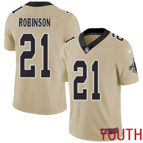 New Orleans Saints Limited Gold Youth Patrick Robinson Jersey NFL Football #21 Inverted Legend Jersey